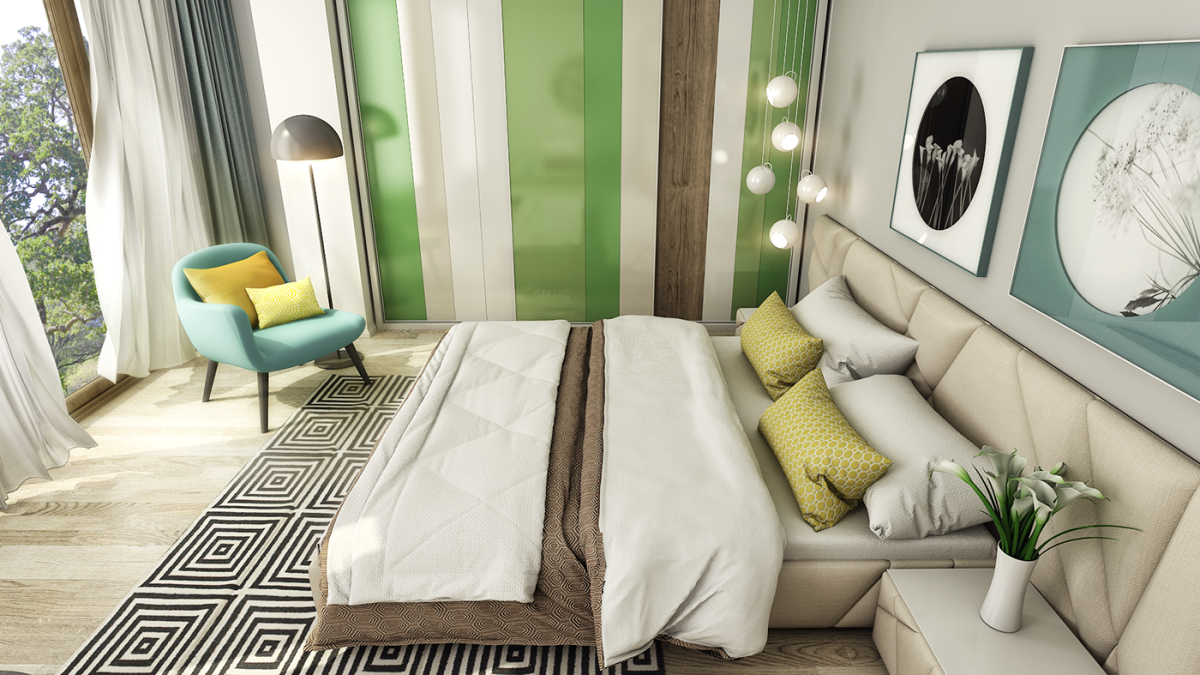 Комната с яркими акцентами