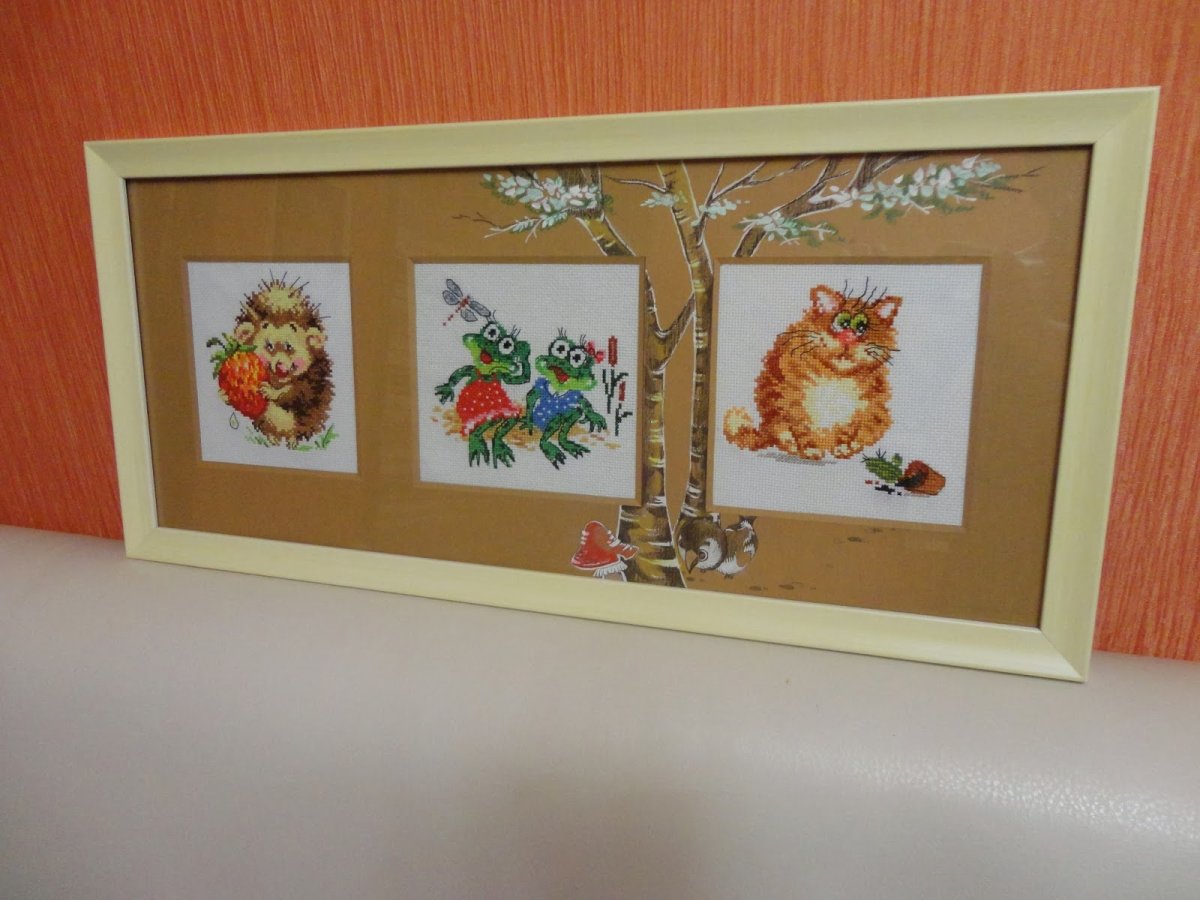 Оформить вышивку