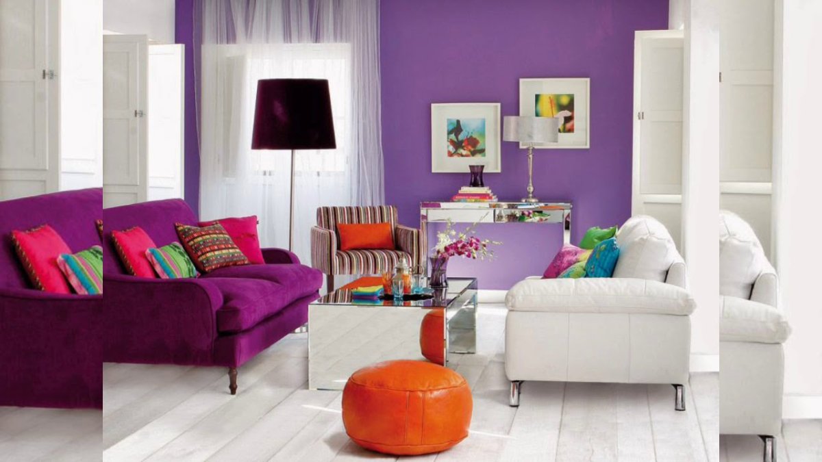 Гостиная в оранжевом цвете