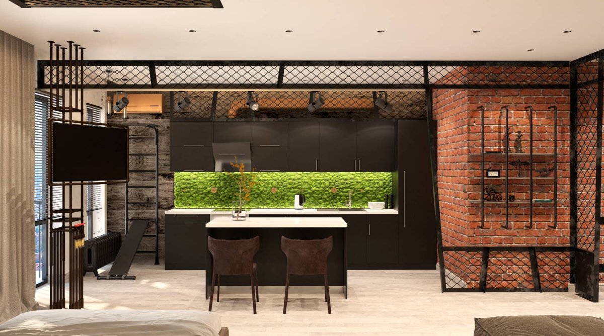 Перегородка в спальне гостиной