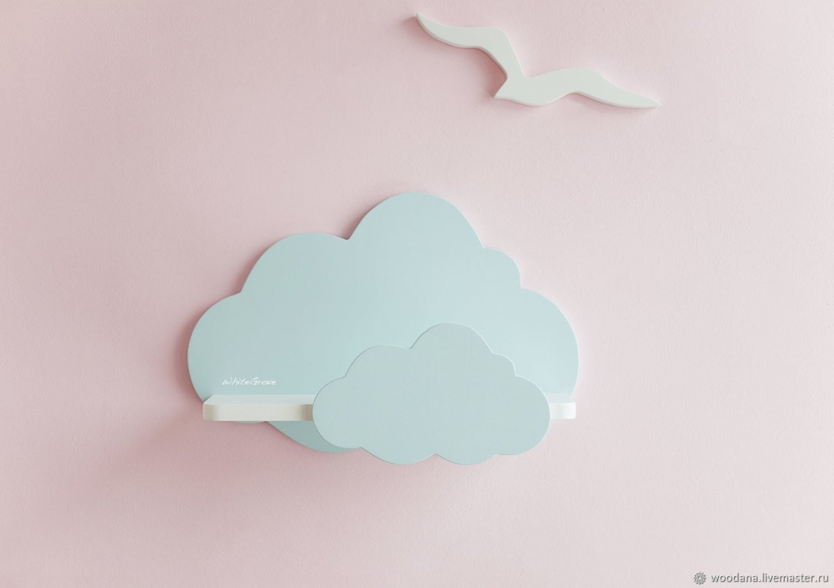 Полочка облако в интерьере