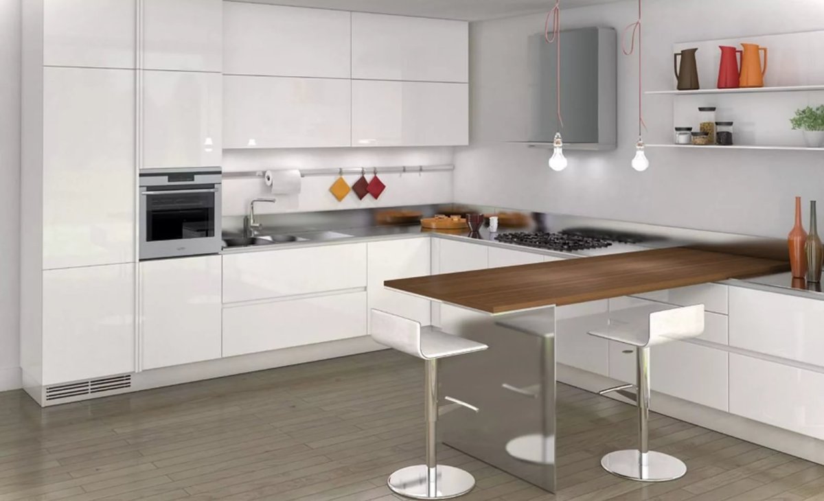 Кухни с барной стойкой угловые современные