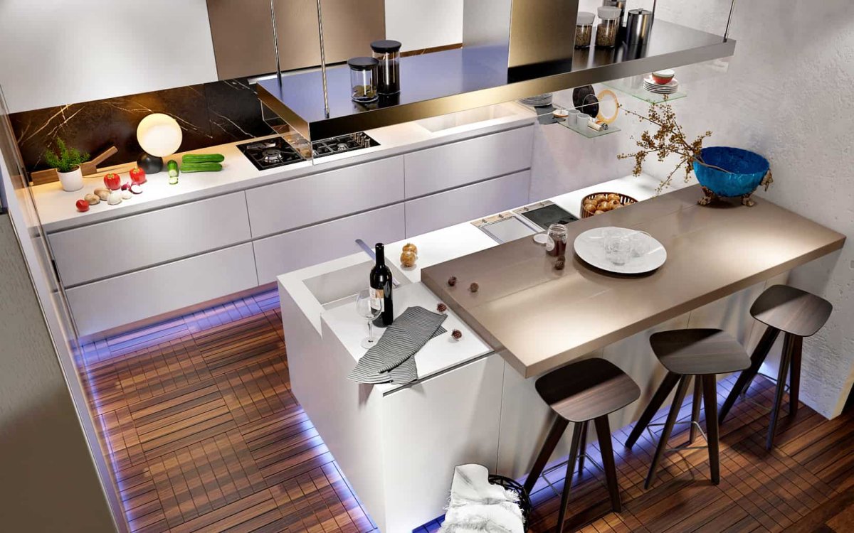 Эргономика кухни с островом