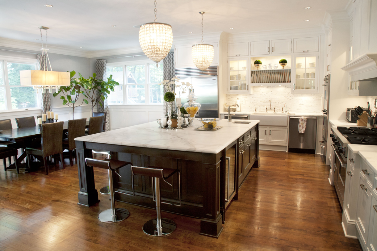 Дизайн кухни открытой планировки