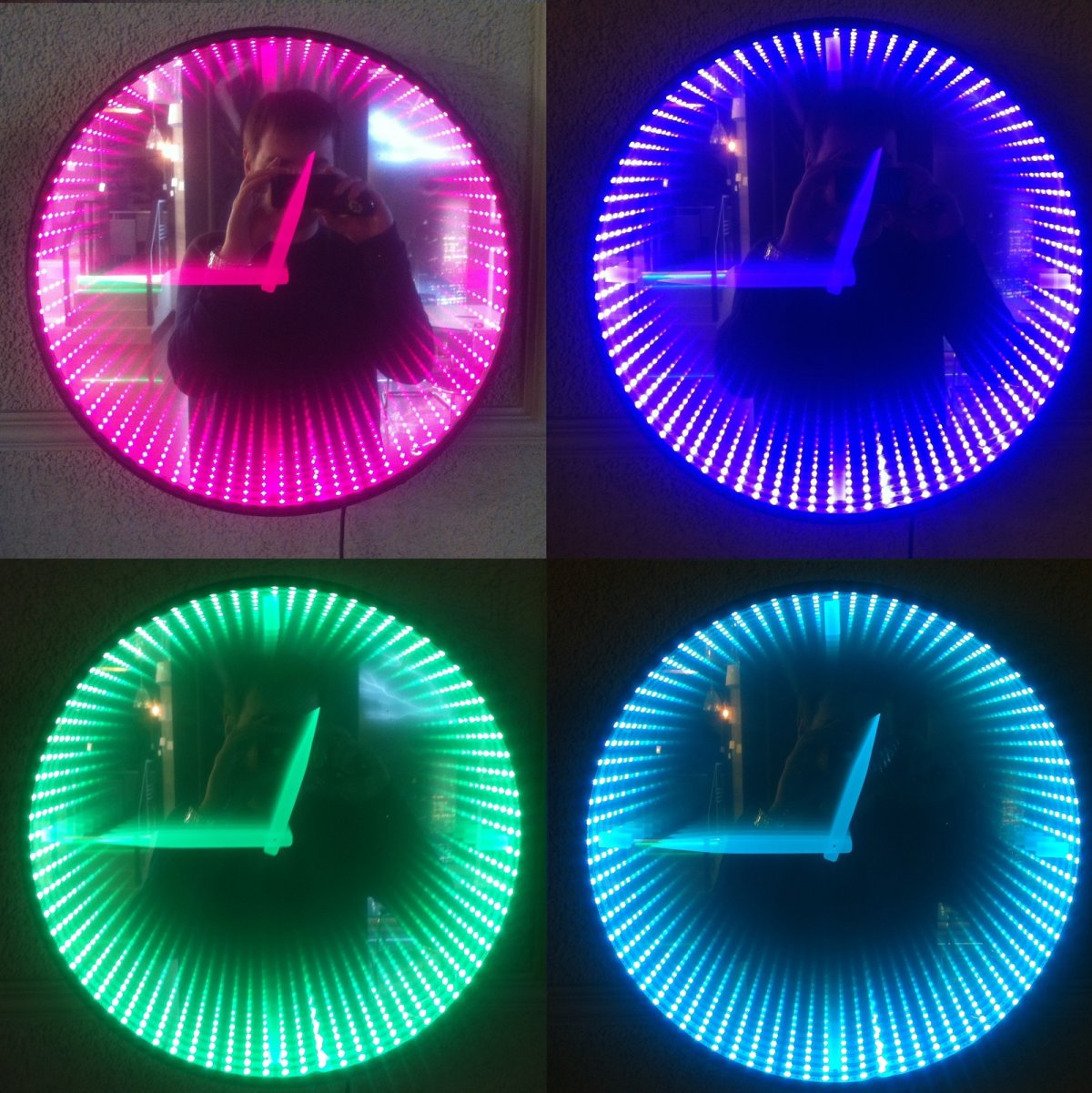 Зеркало с подсветкой и часами на стену