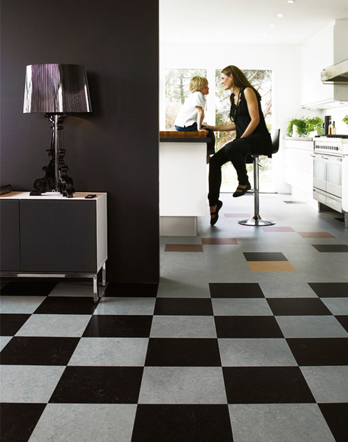 Линолеум черно белый