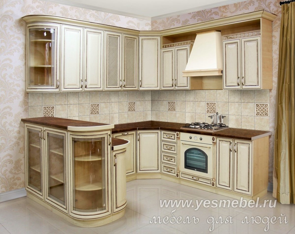 Кухня ясень патина серебро