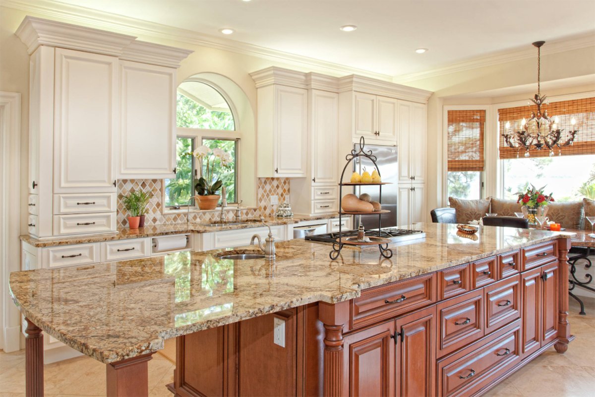 Мрамор в интерьере кухни