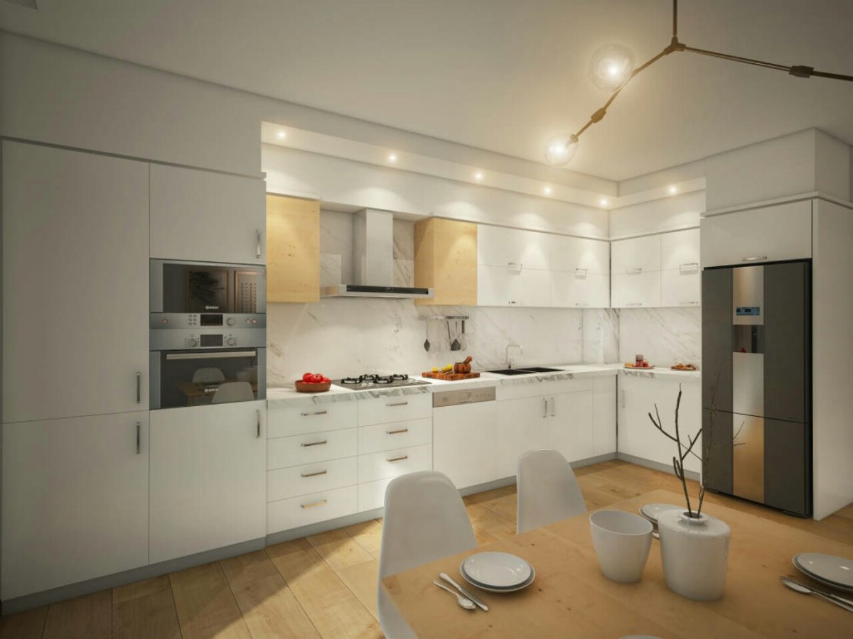 Кухня короб светильники