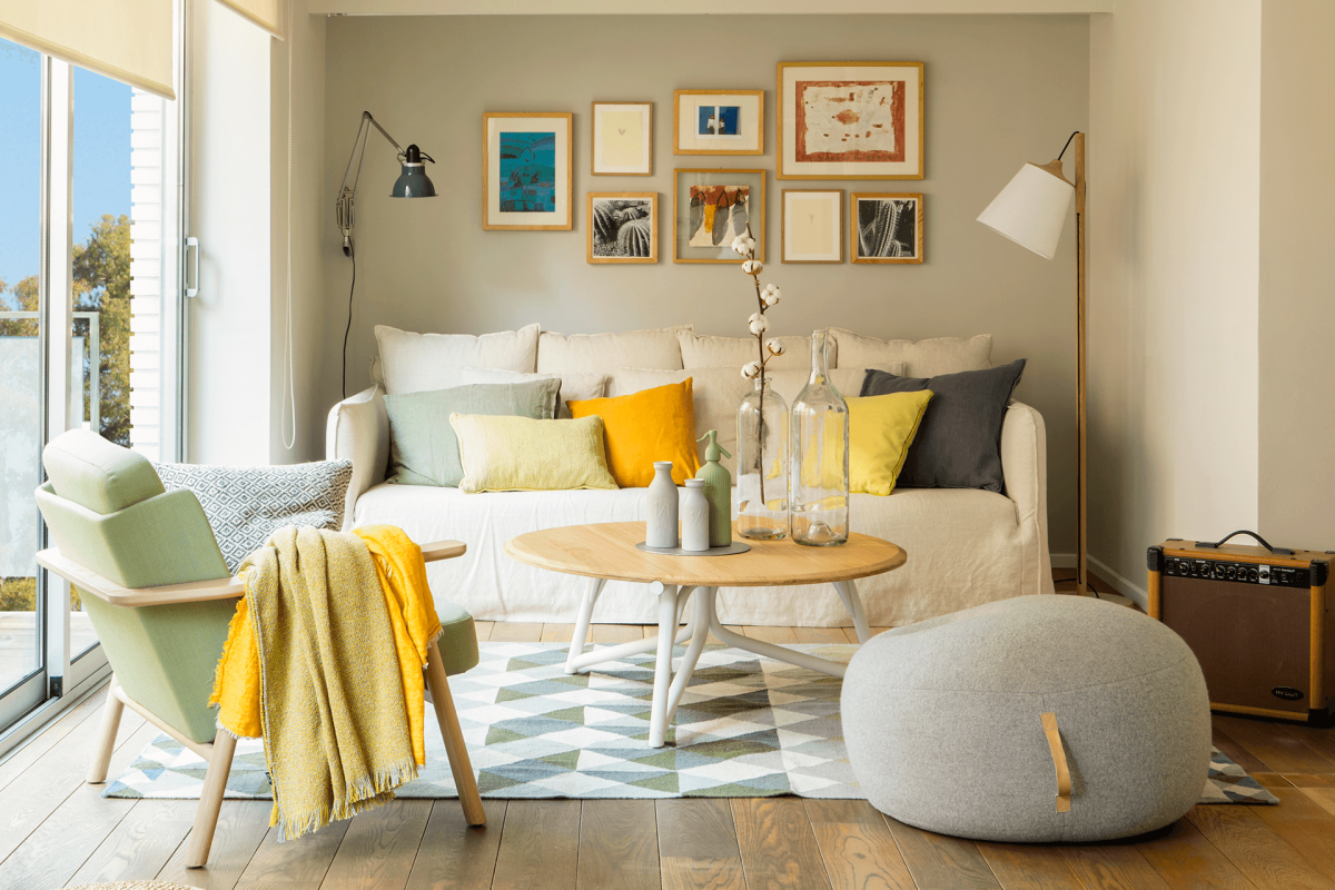 Сочетание желтого в интерьере