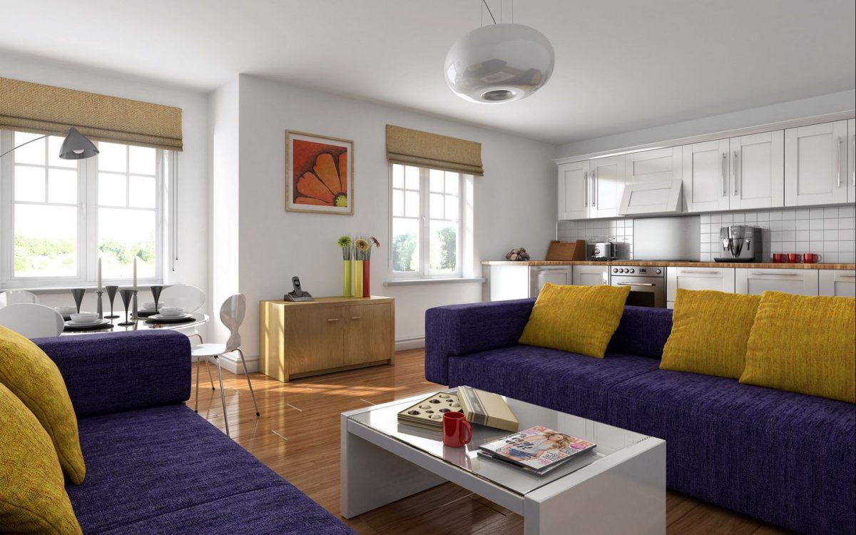 Комбинированные обои для гостиной в бежевых тонах