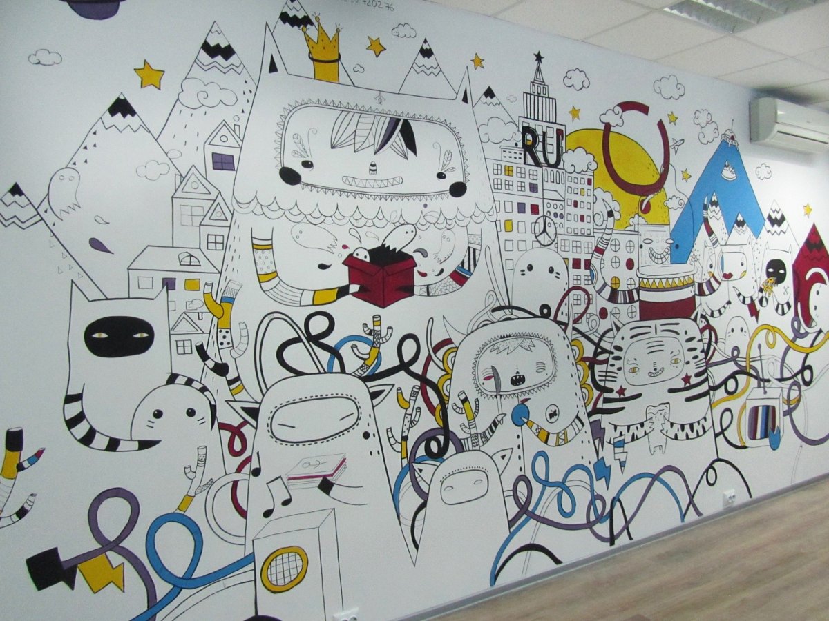 Роспись стен маркером