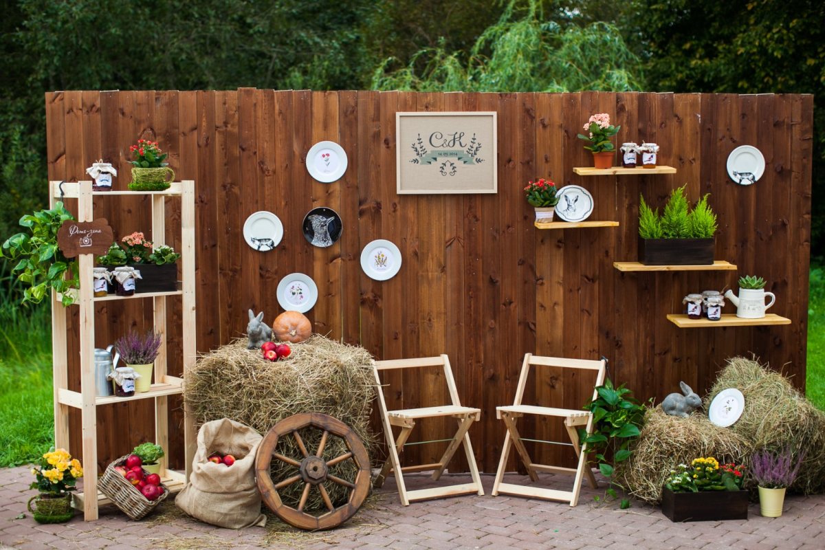 Фотозона в деревенском стиле