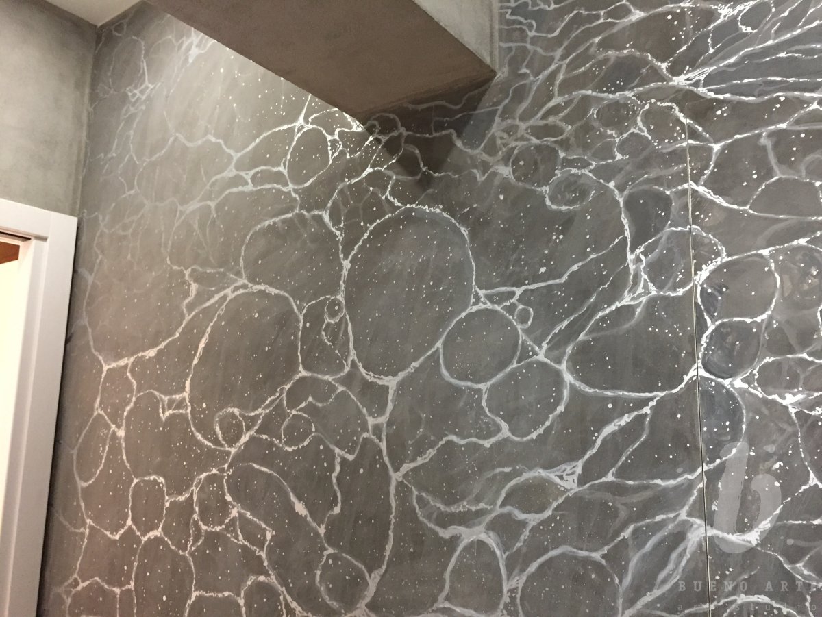 Альфрейная роспись под мрамор