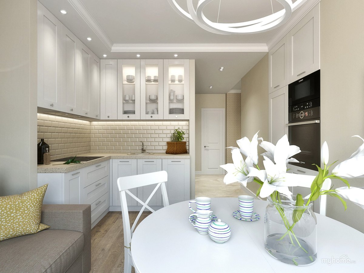 Интерьер кухни в светлых тонах