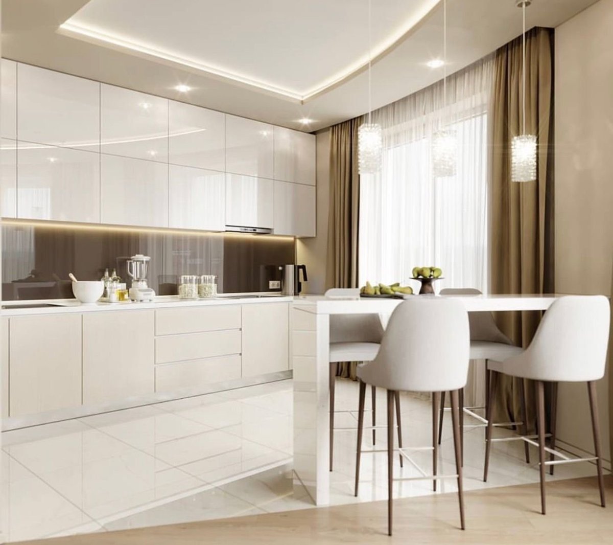 Светлые кухни в современном стиле