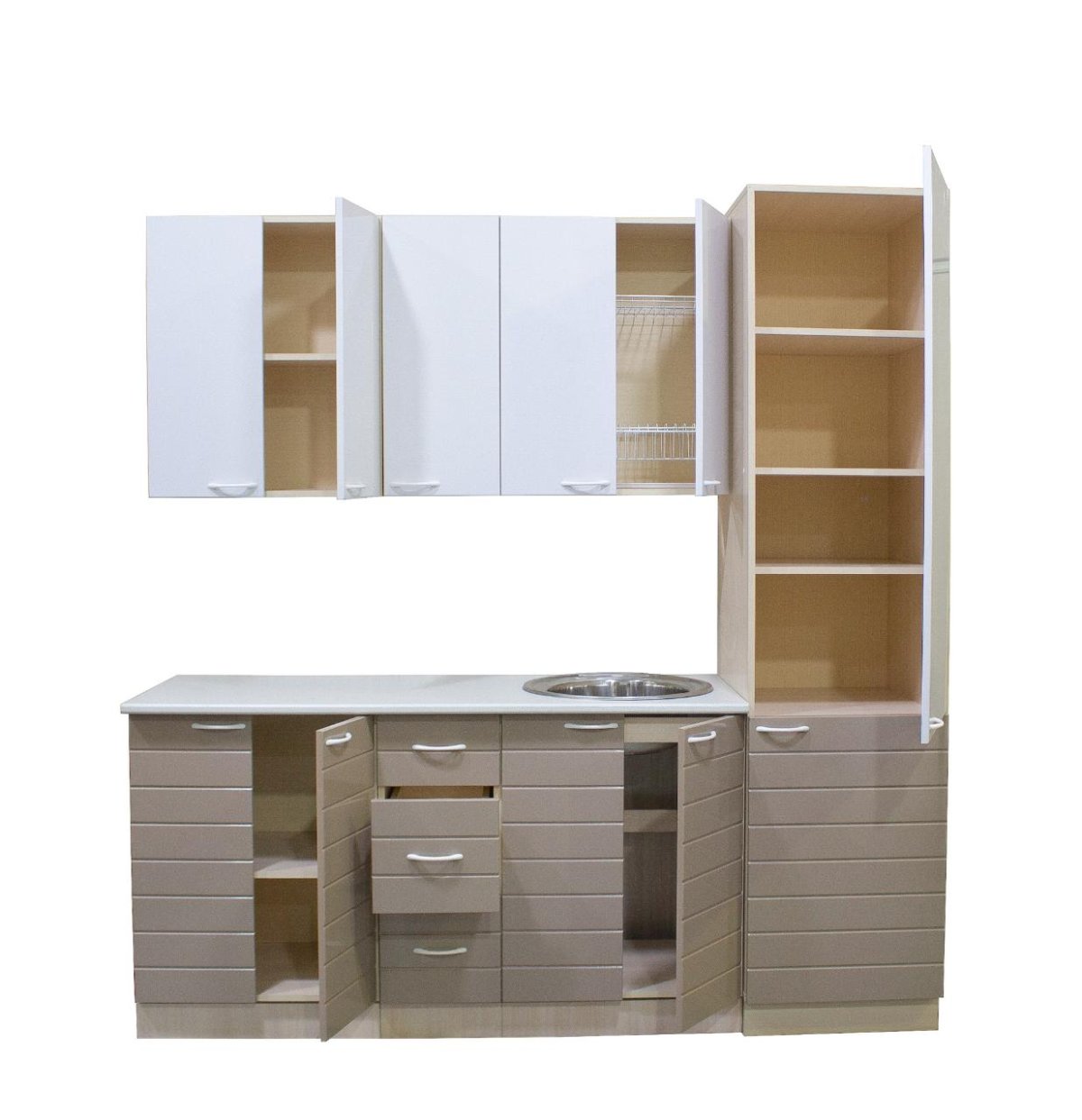 Угловая кухня с пеналом