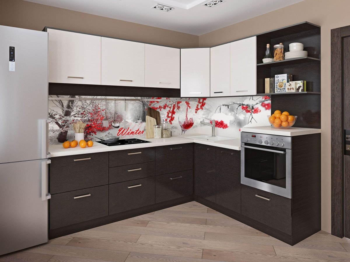 Угловая кухня из 2 пеналов