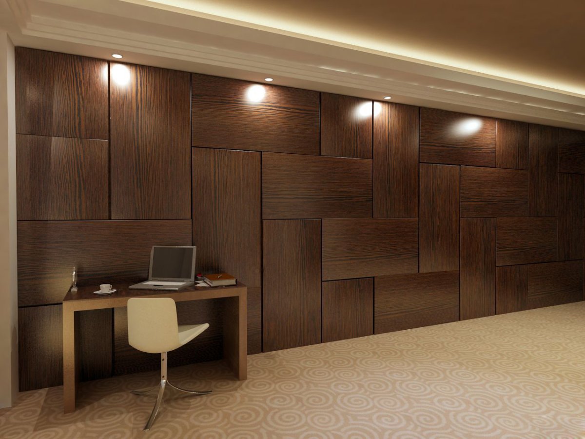 Шпонированные панели Wallhof Wood "тик"