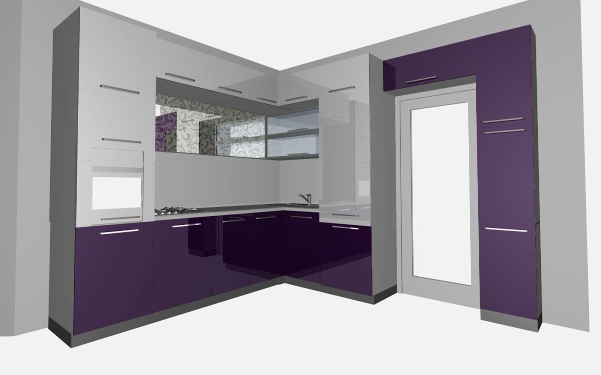 Угловая кухня синяя