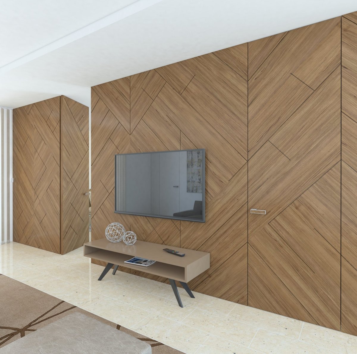 Шпонированные панели Topperfo Micro Ulme Stone Edition Acoustic Wood Panel