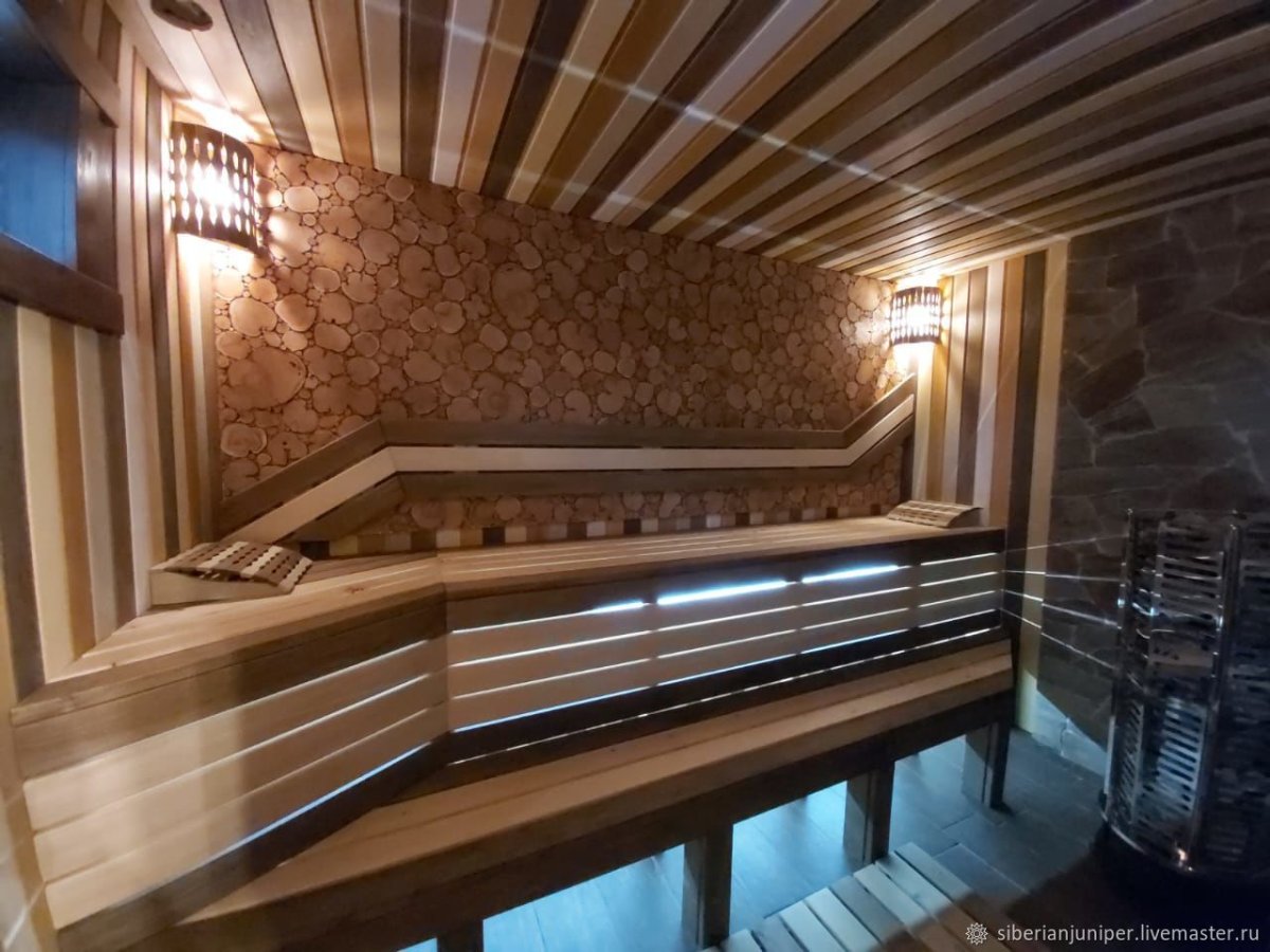Панели из можжевельника для бани