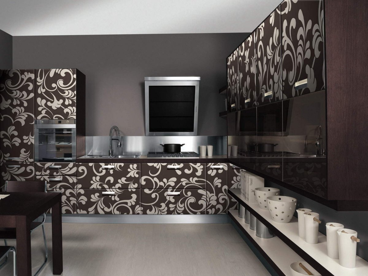 Красные кухни