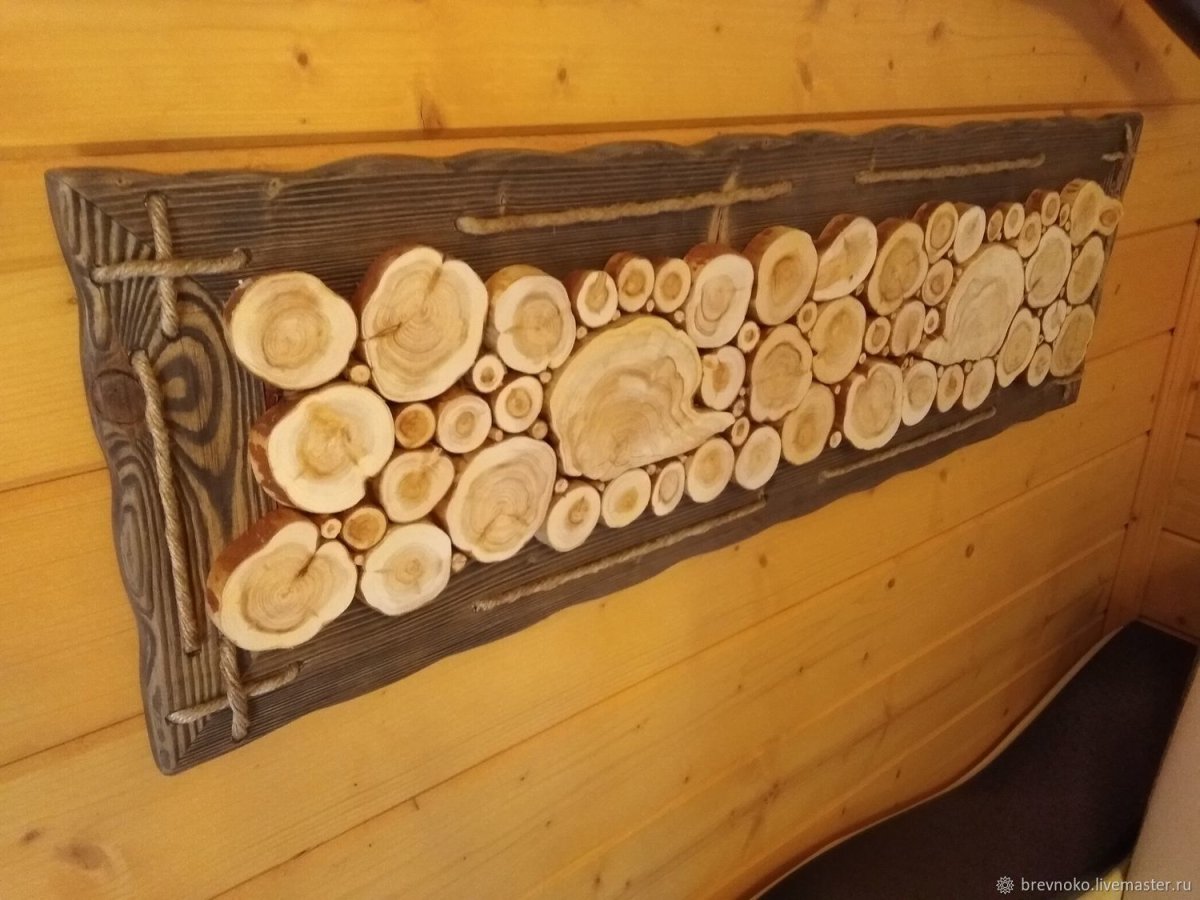 Панно из можжевельника для бани