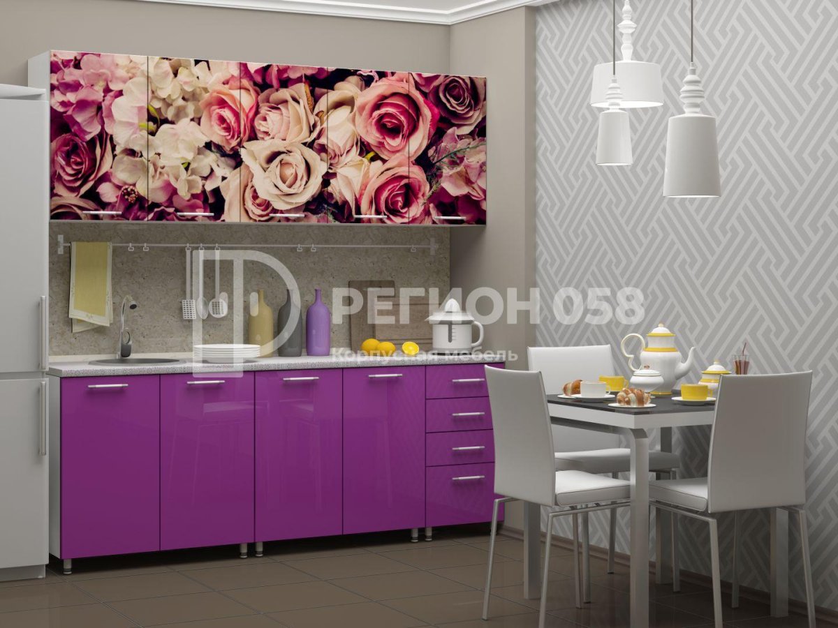 Кухонный гарнитур сиреневый