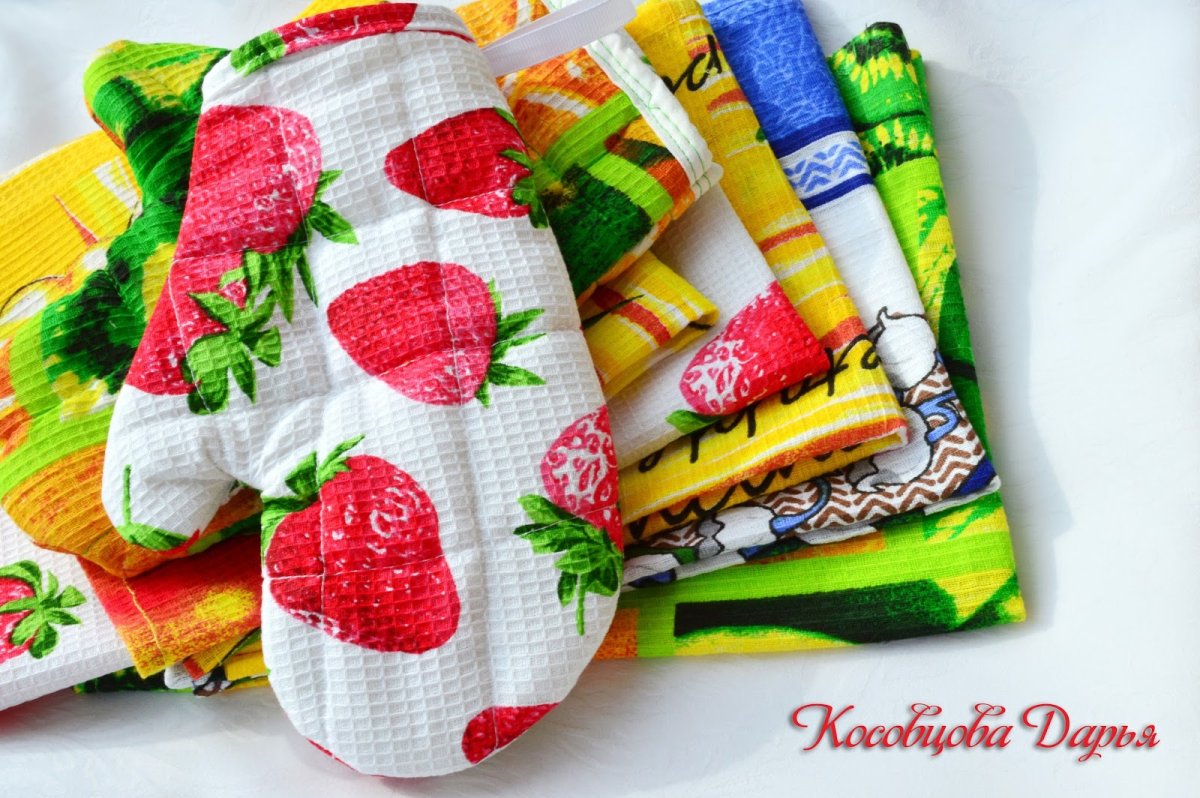 Полотенце кухонное с оборкой