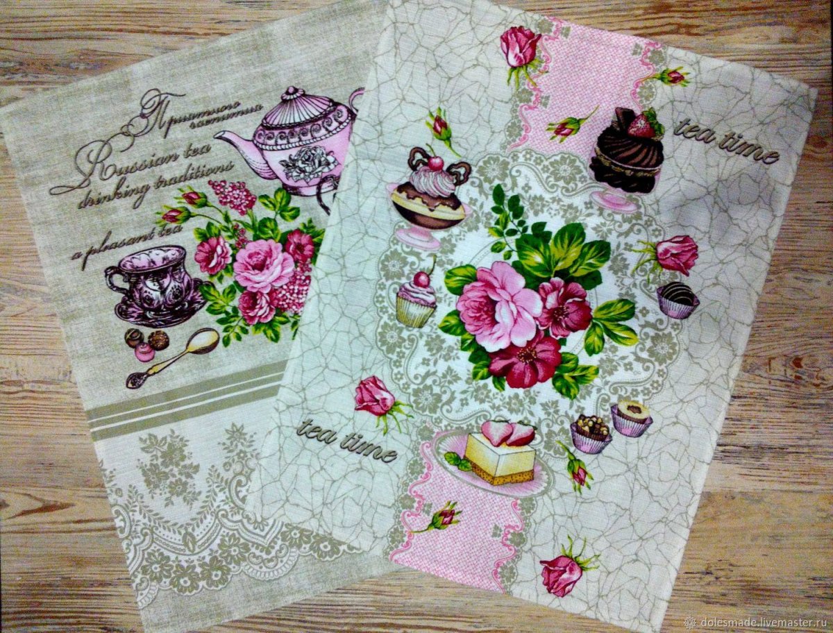 Кухонные полотенца с аппликацией