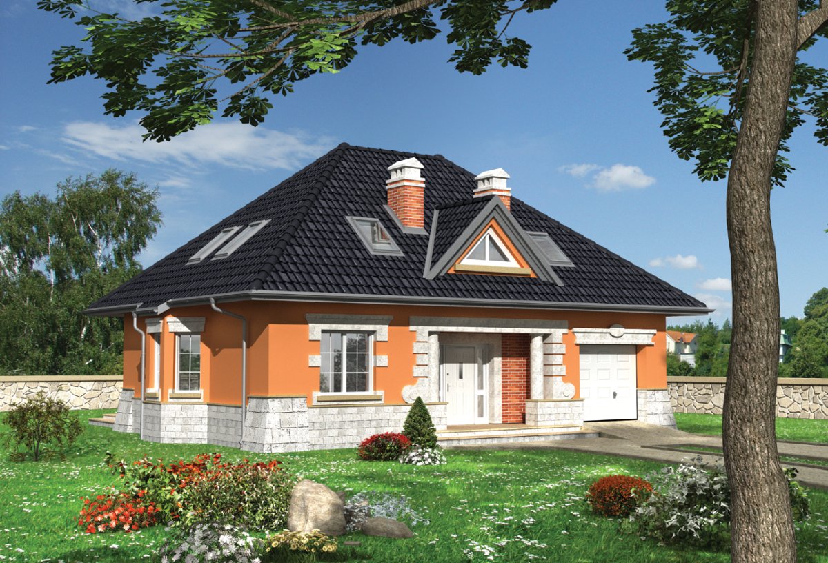 Дом с мансардой одноэтажный z500