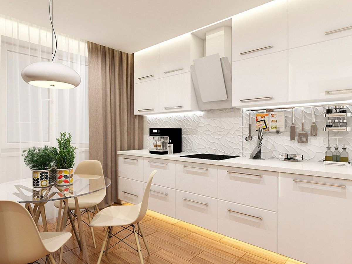 Кухня угловая белая