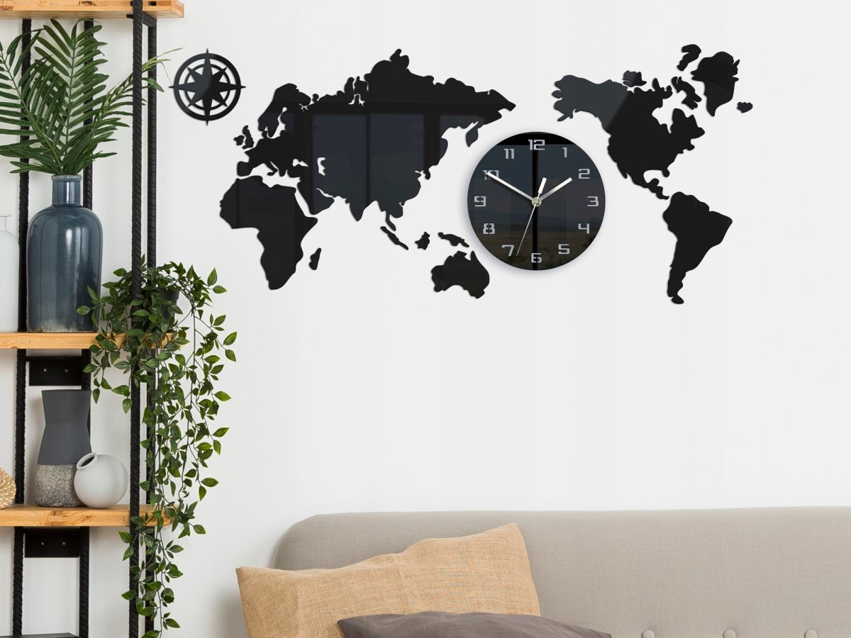 Часы карта мира