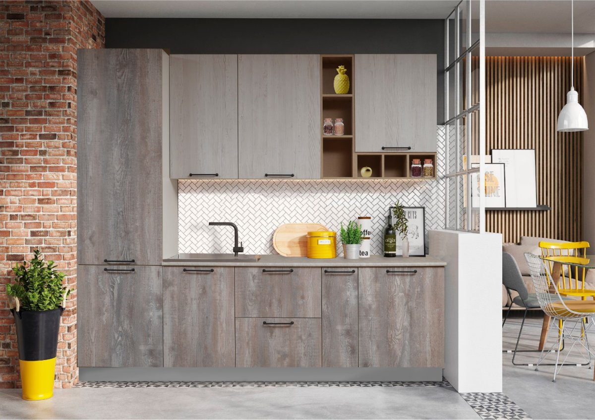 Кухня дуб Шамони темный кухни