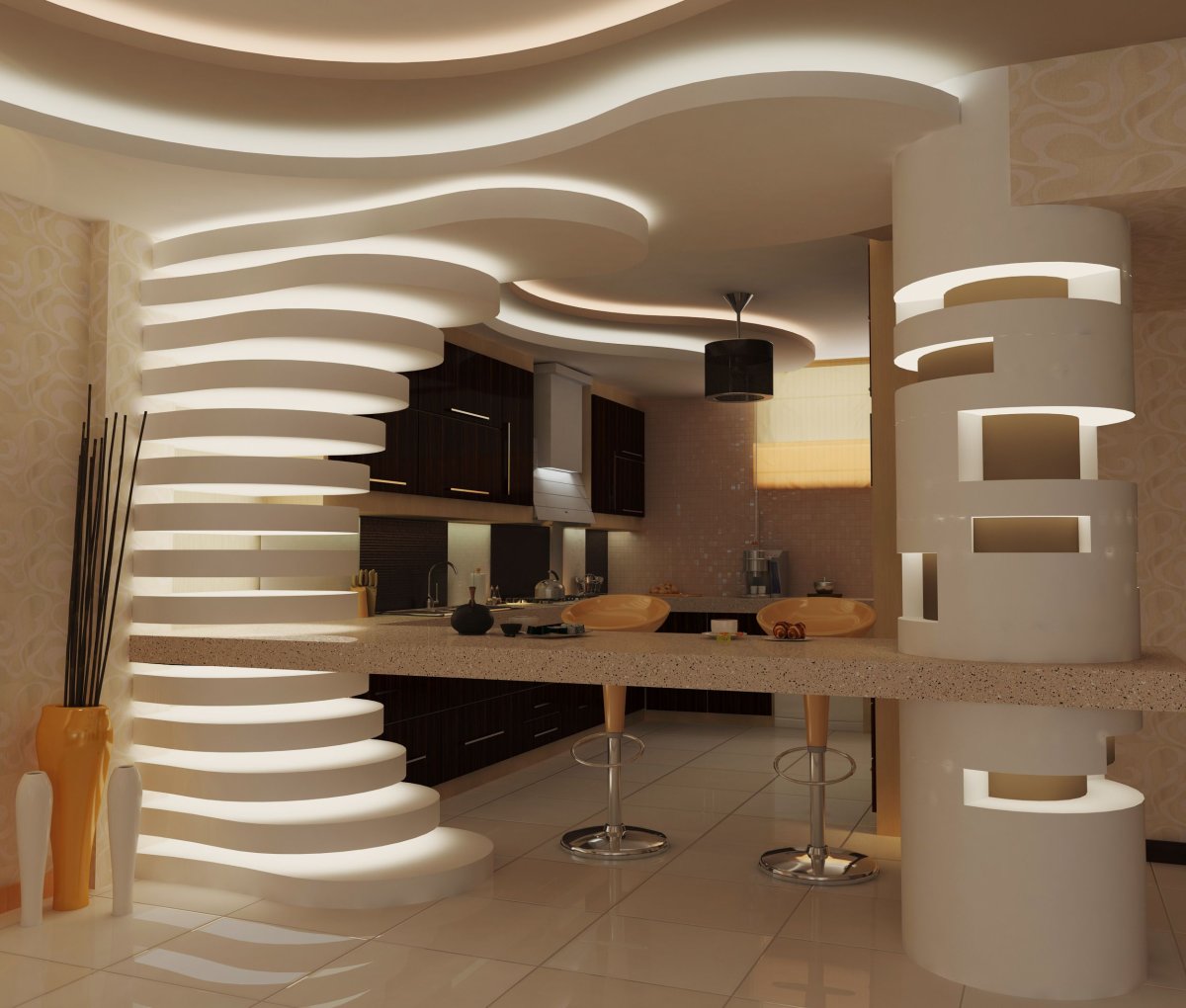 Ниша под телевизор с подсветкой