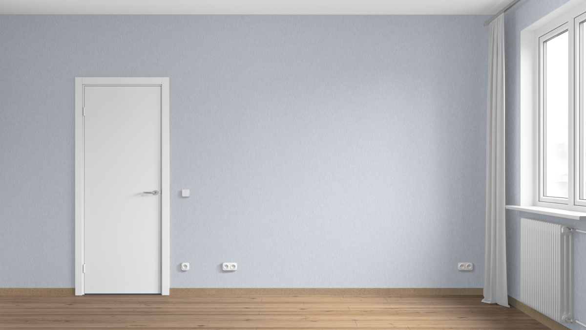 Серые стены белый плинтус