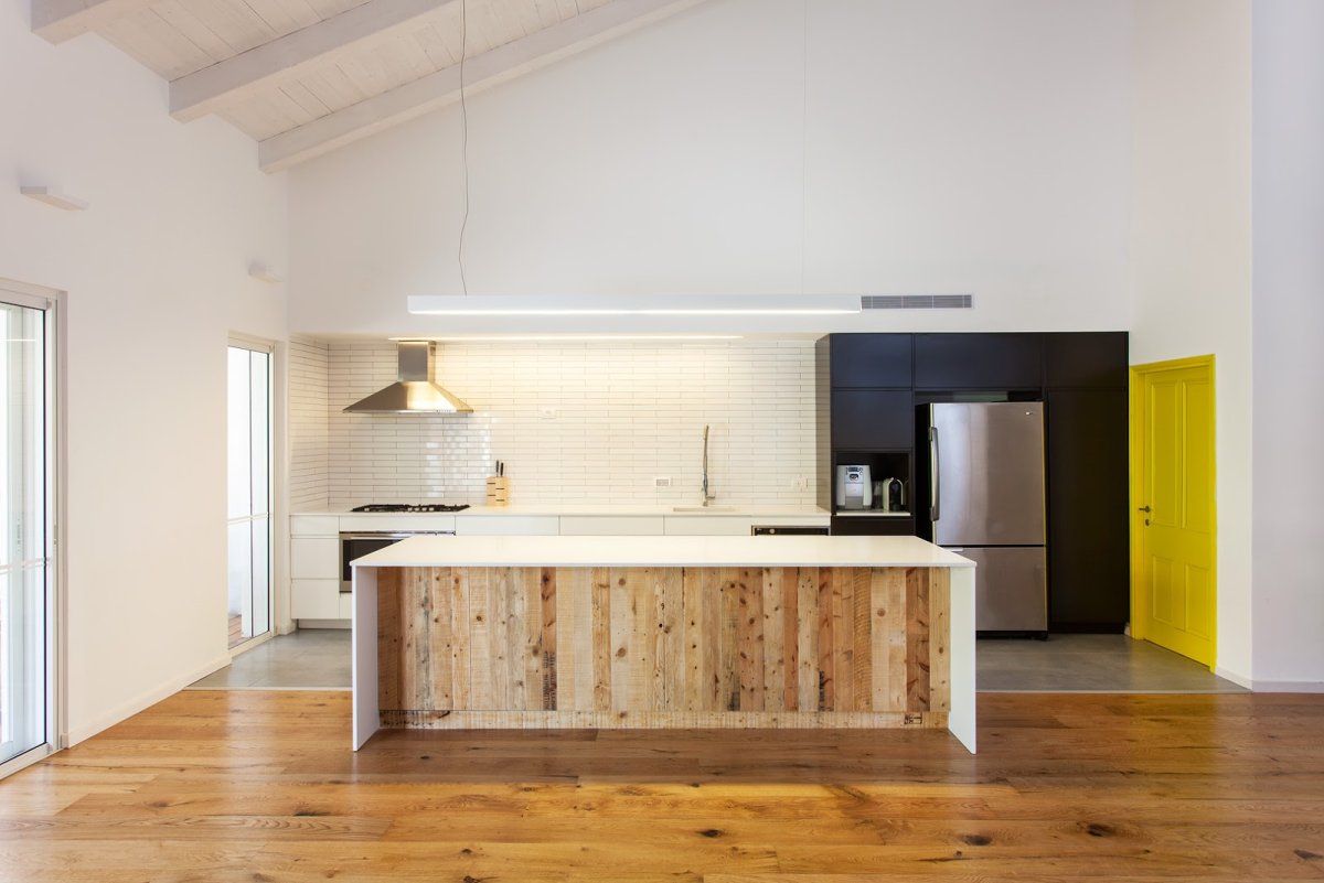 Обои желтые кухня Минимализм