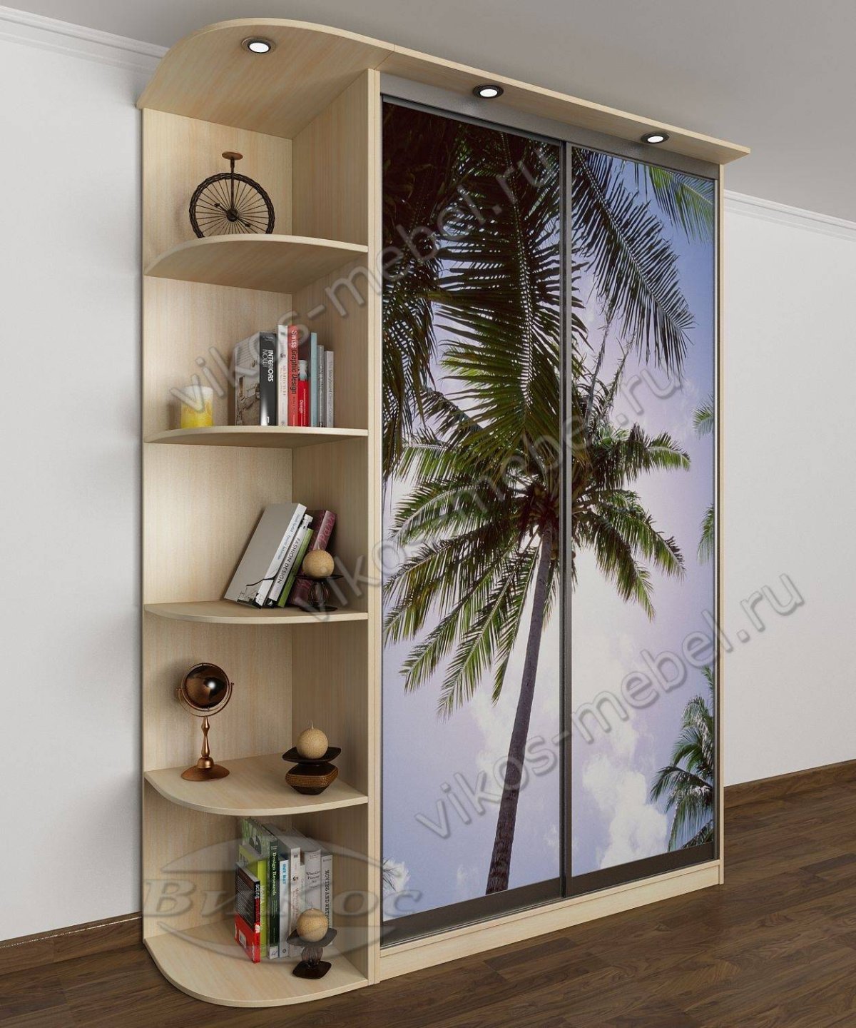 Шкаф купе с боковыми полками