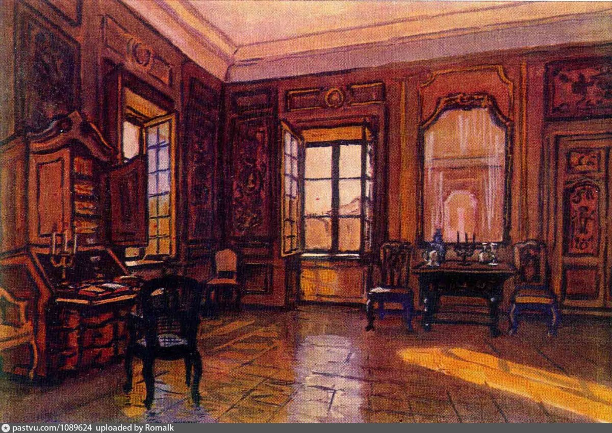 Петергофский дворец дубовый кабинет Петра i