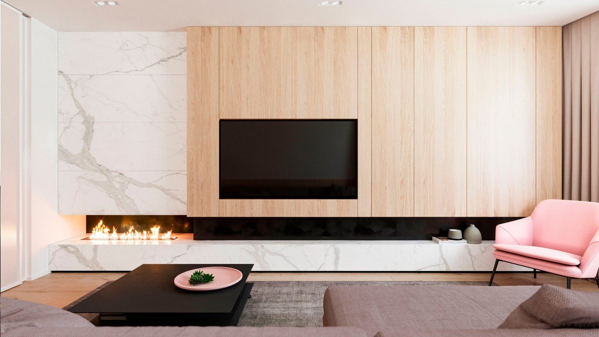 Мягкие стеновые панели за телевизором