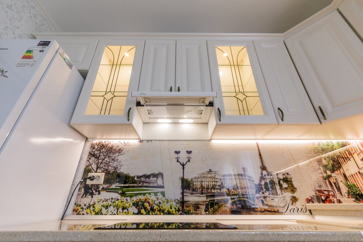 Кухонный фартук стекло с фотопечатью