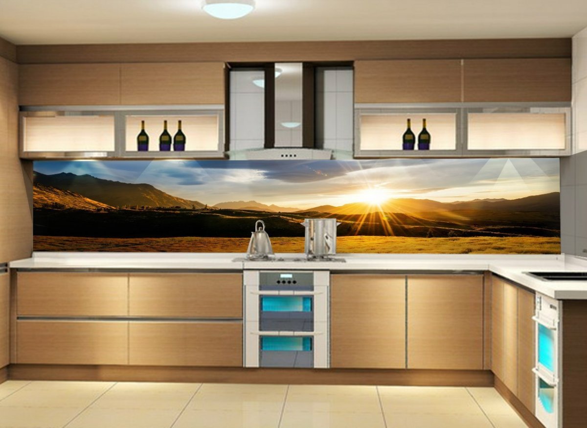 Стеклянное панно на кухню