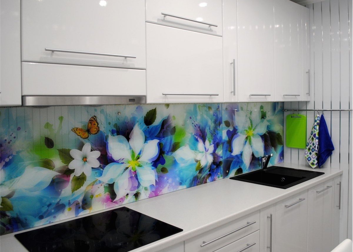 Каленое стекло для фартука на кухню