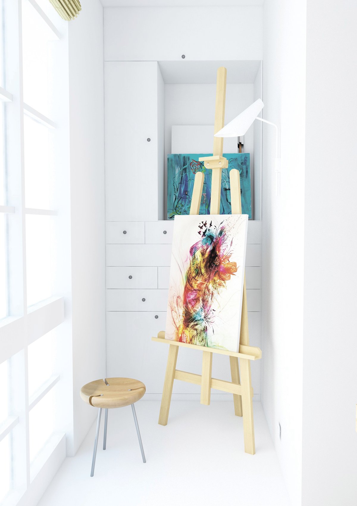 Мастерская художника интерьер Скандинавский стиль