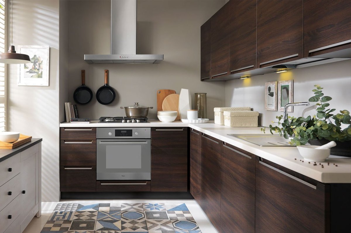 Сочетание коричневого в интерьере кухни