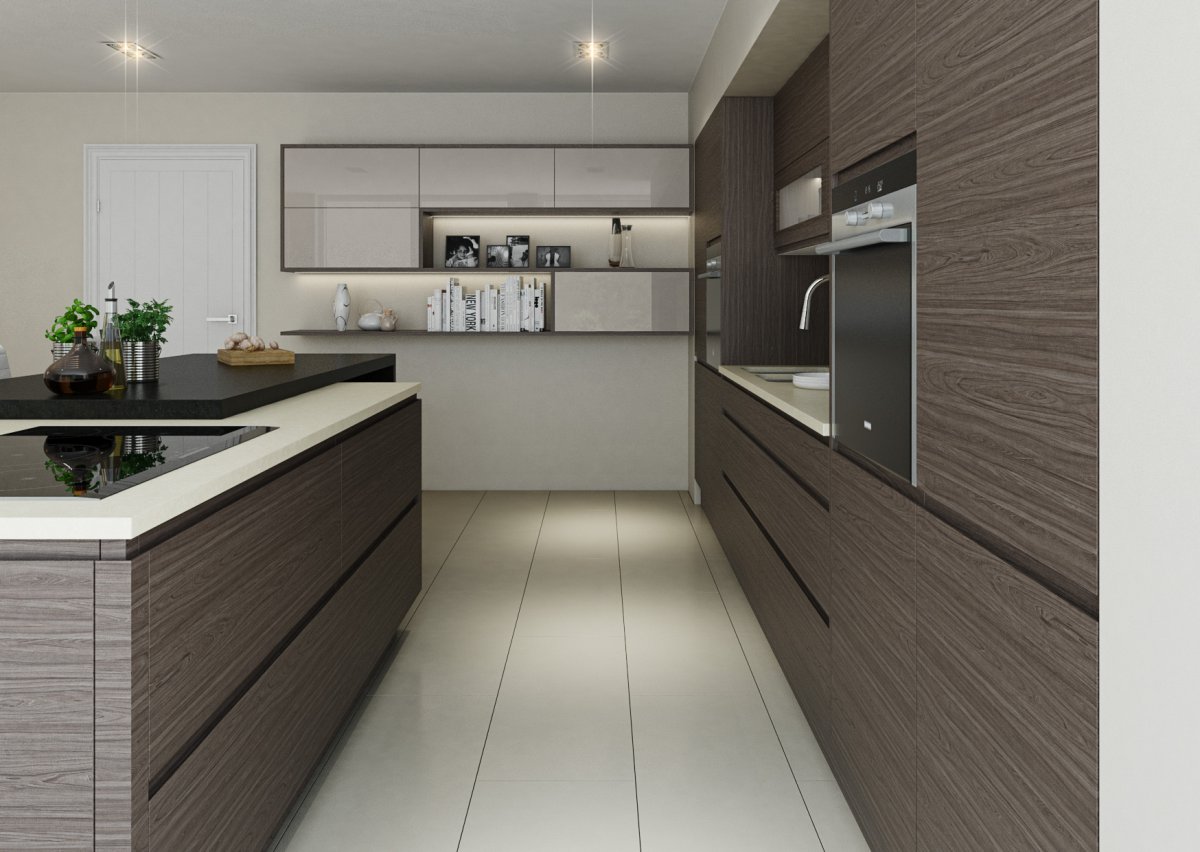 Кухня серый кашемир