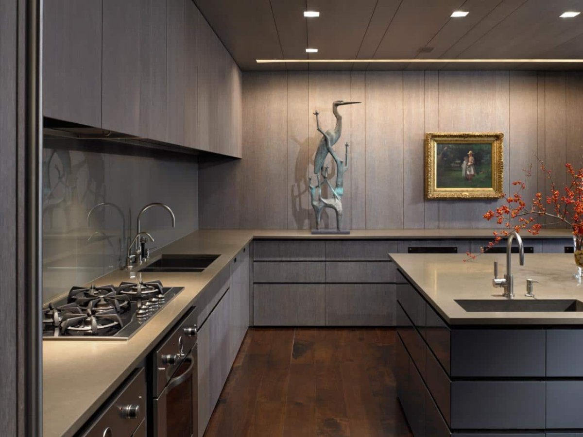 Кухни серо коричневого цвета