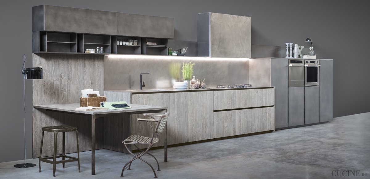 Кухня Эггер бетон Чикаго темный