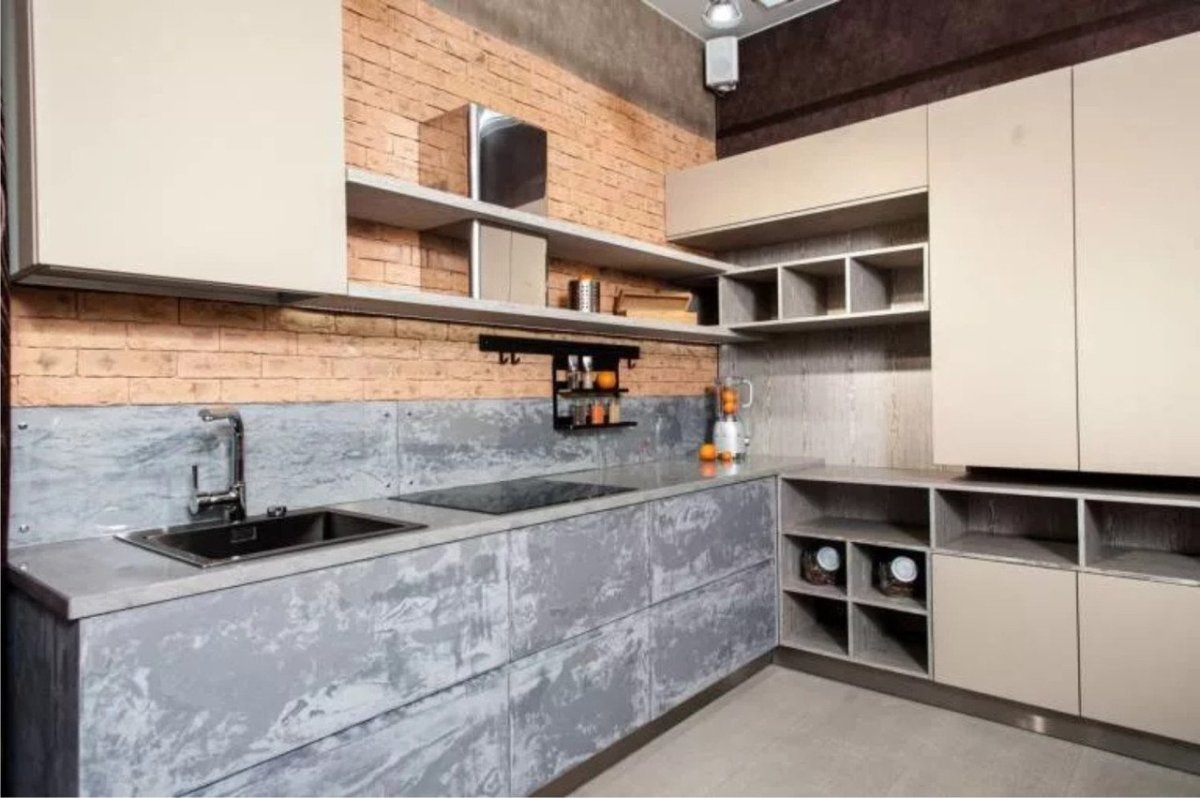 Мрамор в интерьере кухни